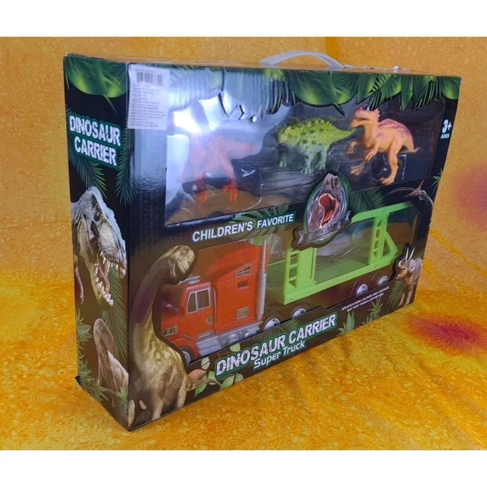 Dinosaur Carrier Super Semi Truck With 4 Dinosaurs Childrens Favorite 3+‎ New